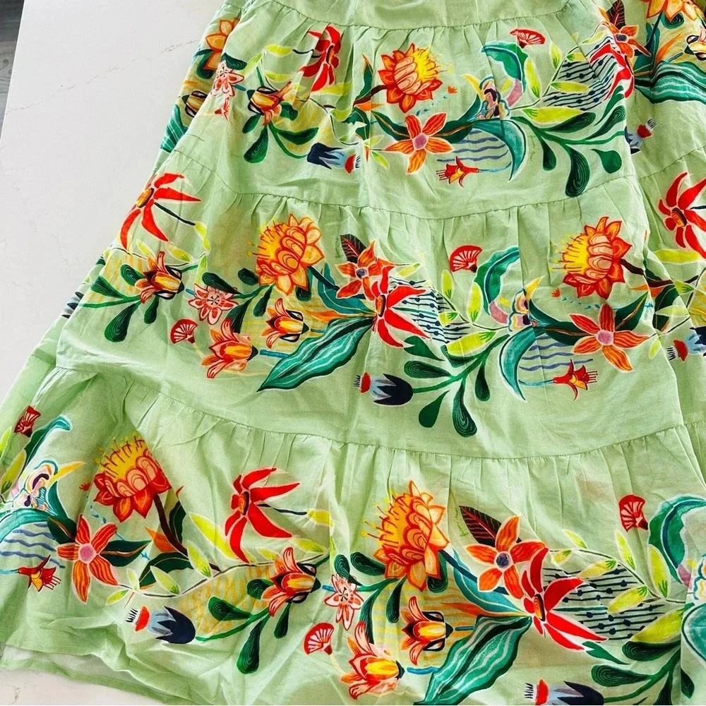 Farm Rio x Anthropologie Off-The-Shoulder Tiered Floral Midi Dress | NEW | XXS - Picture 7 of 11